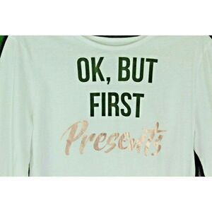 Modern Lux Tee Girls XXL Ok But First Presents NEW